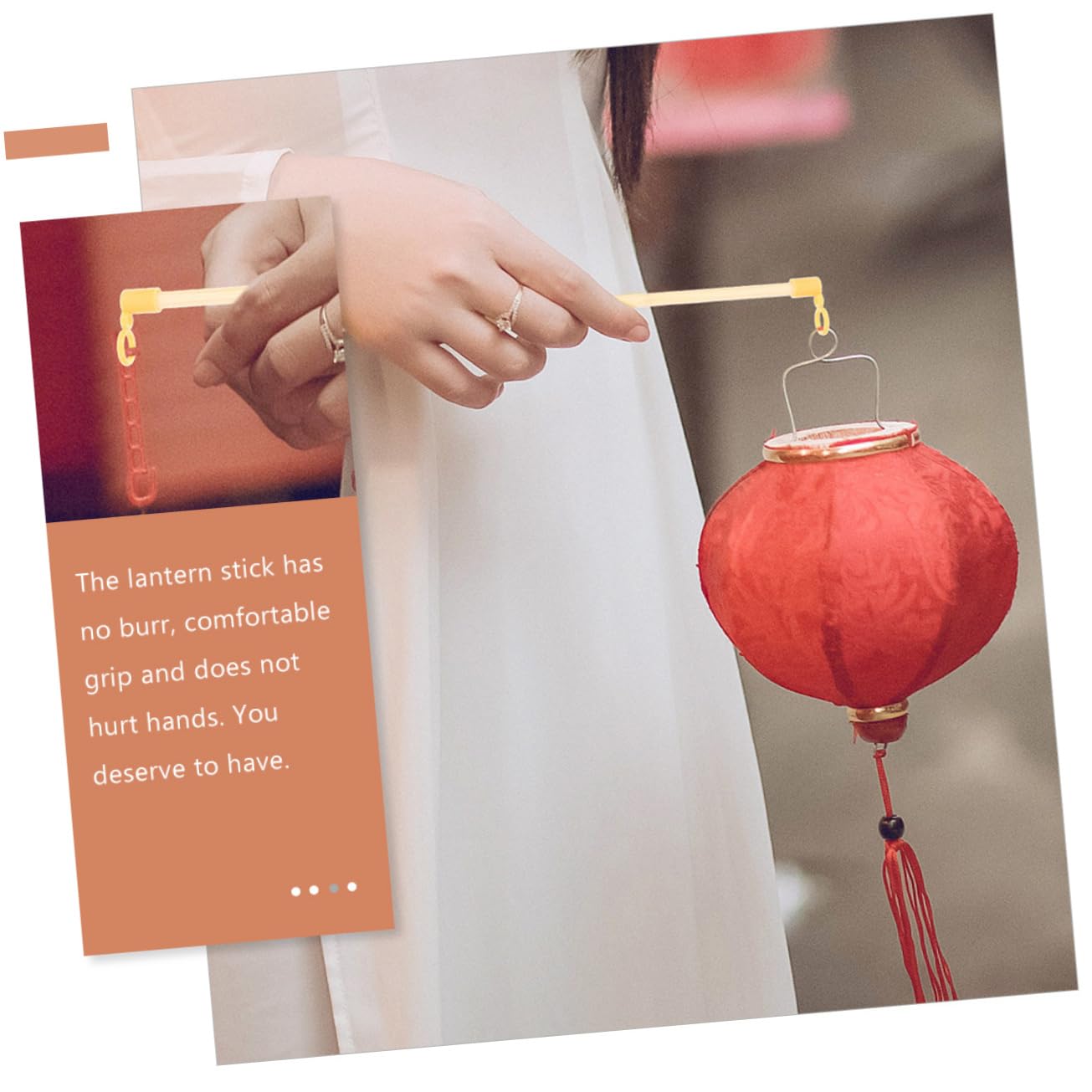 50pcs Lantern Handle Lantern Holding Poles Lantern Making Pole Lantern Making Materials Making Kit Wood Lanterns Stick Child Red Lantern Handheld Abs