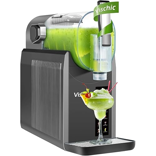 Slushie Machine: Slushy Machine for Home Use with 7 Preset Programs & Auto Cleaning Function, Frozen Drink Maker Easy to Make Slush Margarita Frappés Cocktail & More, 4H Fresh (Premium Grey)