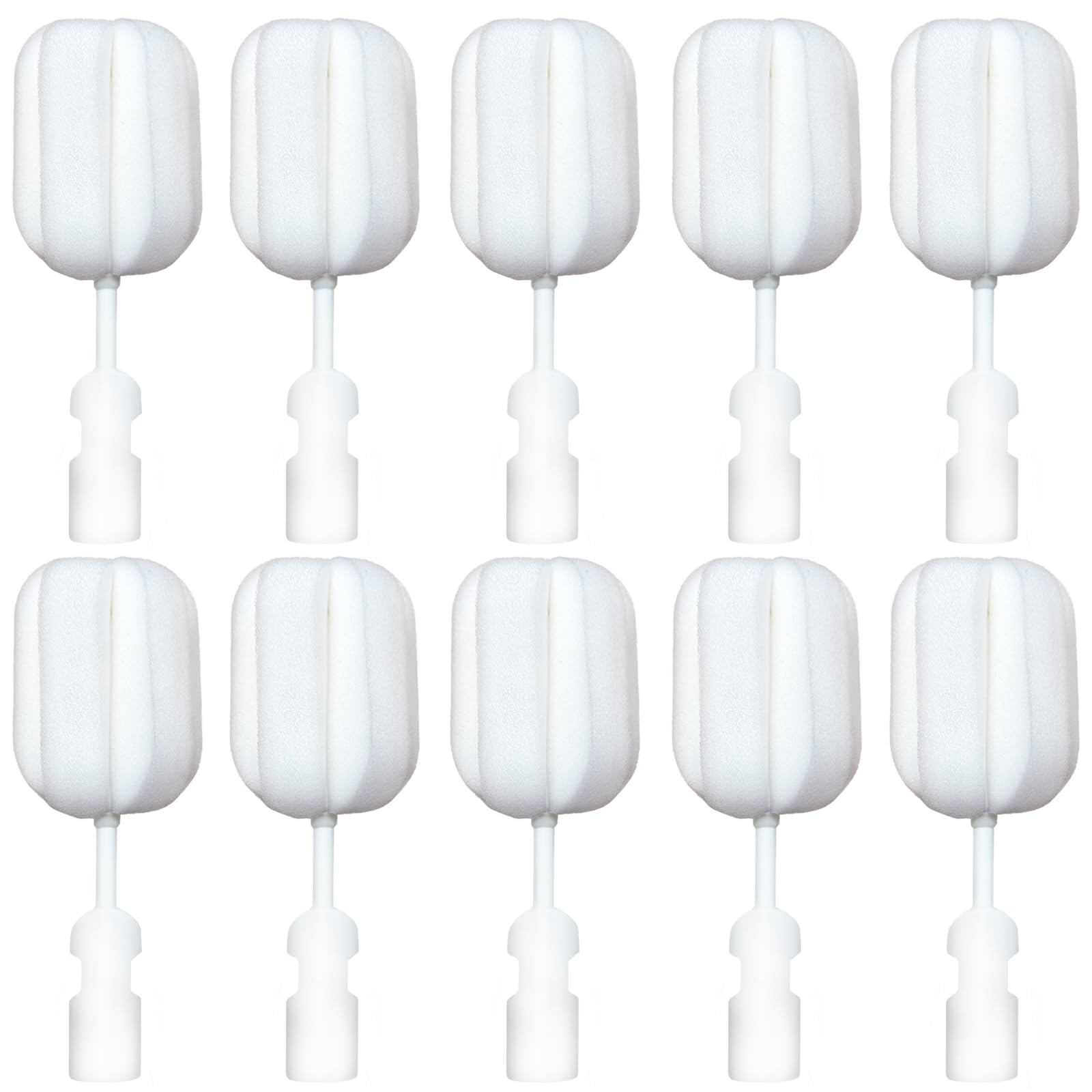 Bottle Brush Sponge Replacement Head 10 PCS Durable Soft Sponge Brush Head Environmental Protection Cup Cleaner Brush Refill Heads Without Handle (