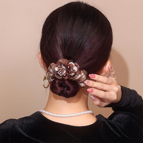 Miniatura 5 de 4 bandas elásticas para el cabello con diamantes de imitación para mujer, bandas elásticas para el cabello con diamantes de imitación, ligas