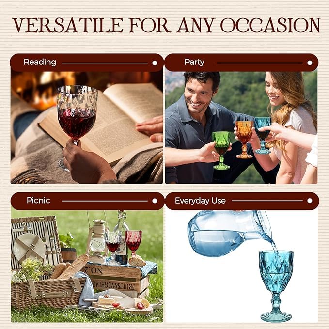Image of Premium Pink Wine Glasses 350ml, Set of 2 Long Wine, Burgundy Clear Glasses with Stem for Wedding Anniversary, Birthday, Gift (RKT-08, Set of 2)