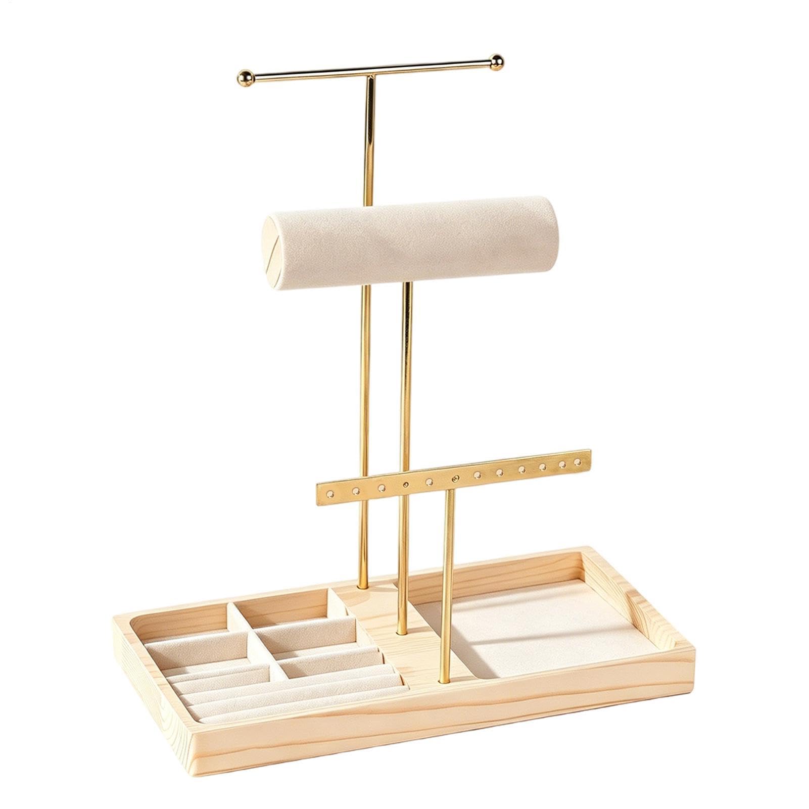 Soporte organizador de collares y perchero en T para pulseras y relojes