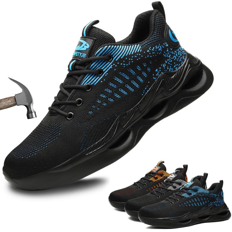 Scarpe Antinfortunistiche Uomo Donna Scarpe da Lavoro Donna Leggere Scarpe Sicurezza con Punta in Acciaio Traspiranti Comode Scarpe Sicurezza Antiscivolo Traspiranti 38-46 EU