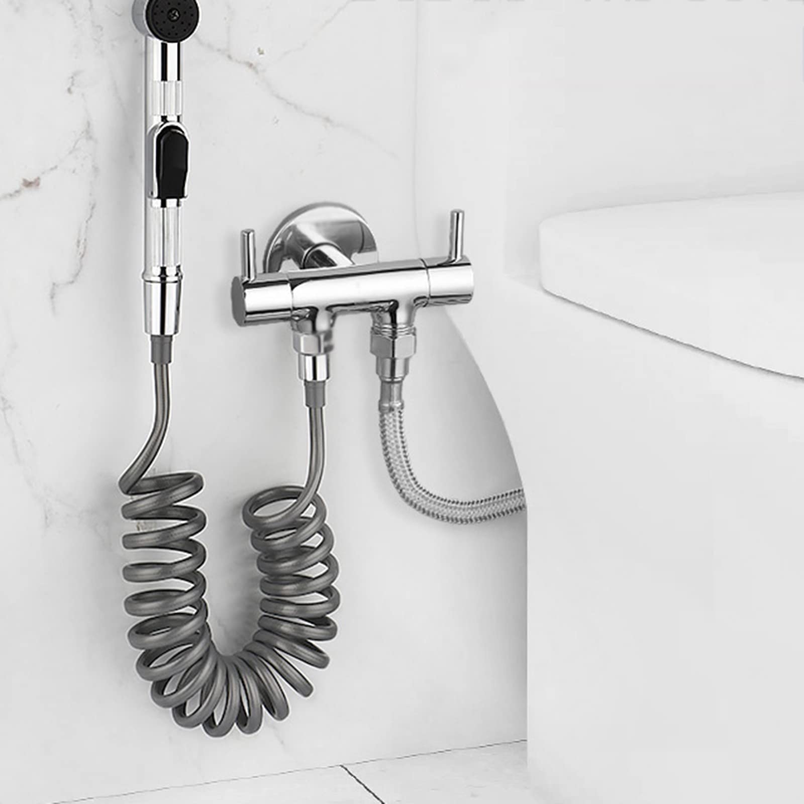 manguera de ducha flexible manguera para ducha de baño larga manguera de baño manguera ducha bidet tubo ducha flexible para inodoro de balcón,gris