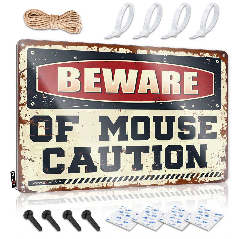 Decoration Decore Vintage Wall Decor | Beware Of Mouse Caution Spring Private For Coffee Home Decoration(30X40CM)