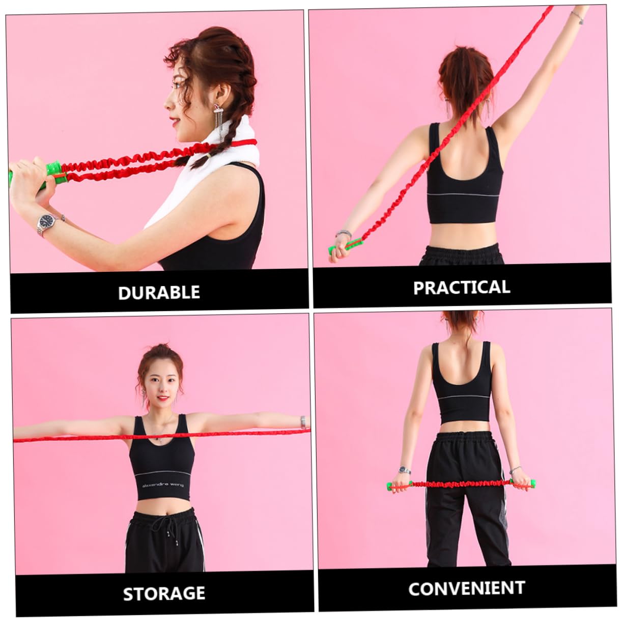 POPETPOP Estrattore Da Donna Formazione Flessibile Rinforzante Attrezzatura Da Palestra Per Casa Attrezzo Ginnico Per Donna Trainer Per Tirare Le Braccia Plastica Rosso