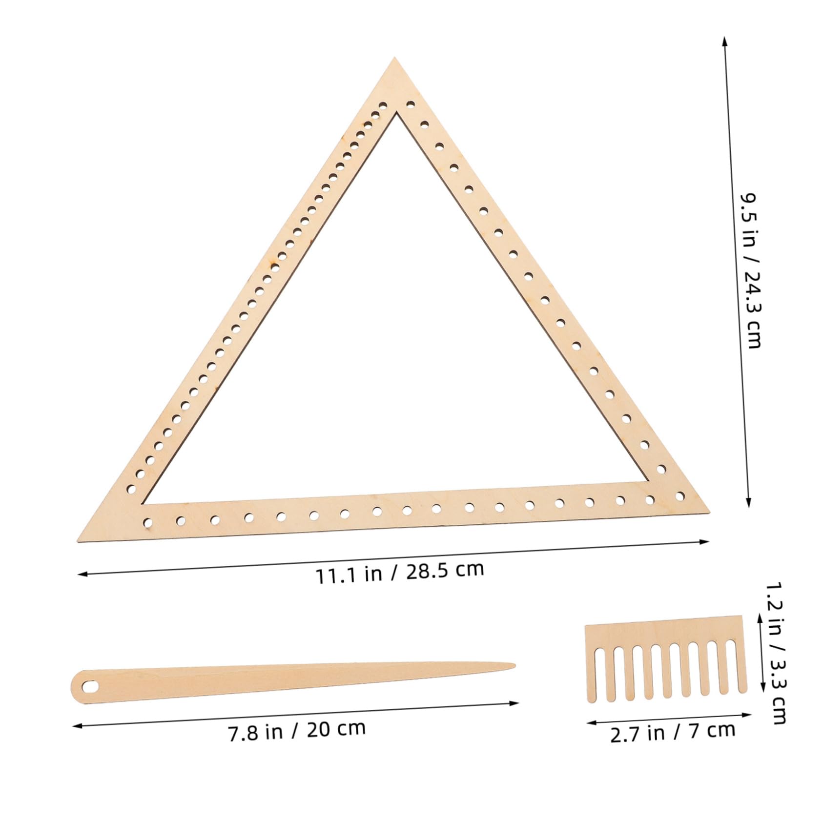 HAPINARY Craft Weaving Loom Triangle Handmade Weaving Tool Suit for Loom for Yarn Tapestry Weaving Comb