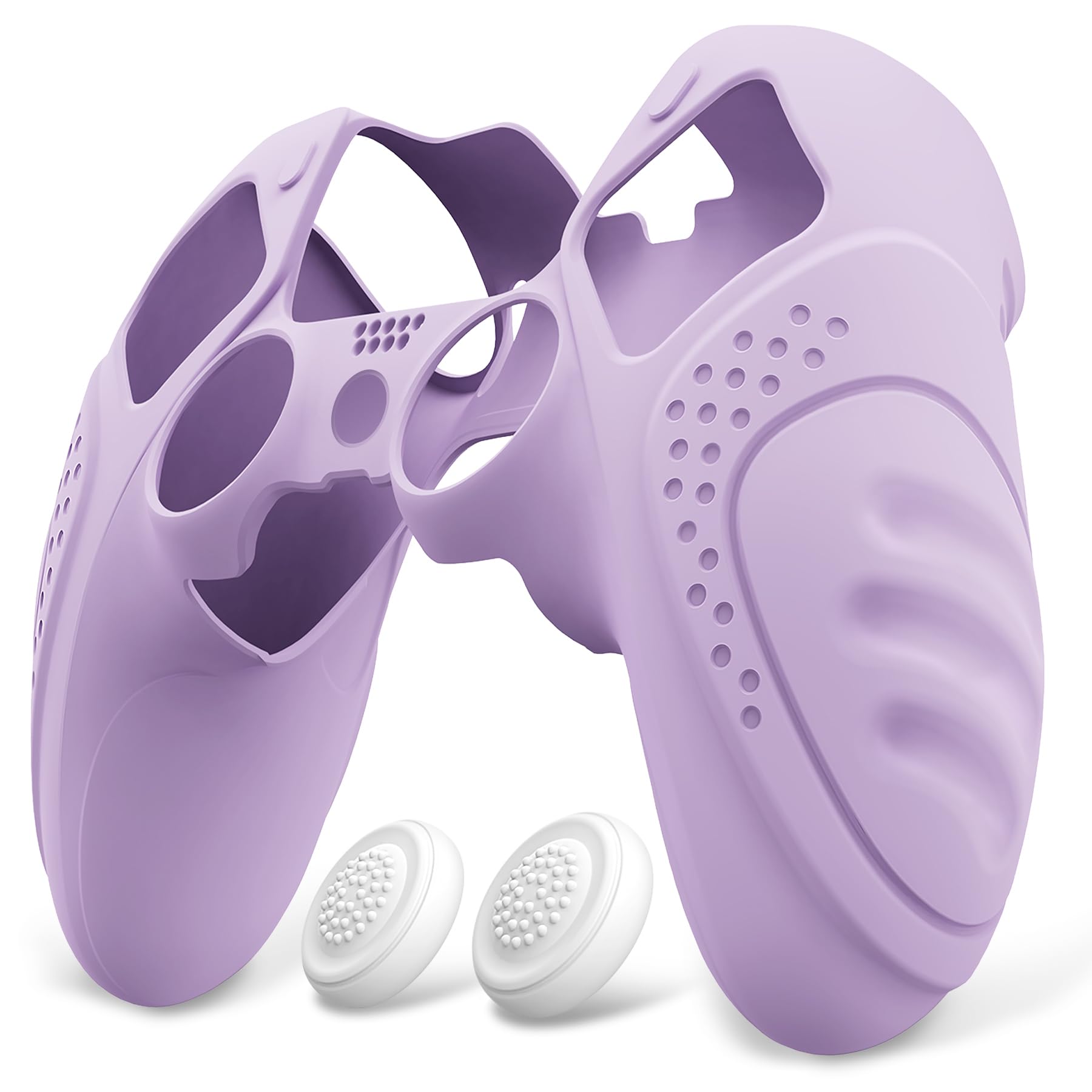 PlayVital Funda de Silicona Antideslizante para ps5 Edge - Cubierta Protectora con 2 Tapas para Joysticks, Protector de Goma para ps5 Edge Mando, Diseño Ergonómico (Edición Guardian - Azul&Negro) — view 13