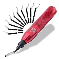 Vista 1 de AFA Tooling - Herramienta de desbarbado con 11 cuchillas HSS M2 - Mango de aluminio micropulido y anodizado con agarre moleteado de diamante - Ideal