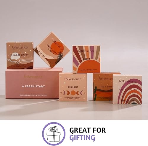 Miniatura 6 de Folkulture Conos de incienso de reflujo para cascada, juego de 6 conos de incienso en cascada perfumados  Sangre de dragón de lavanda Palo Santo y