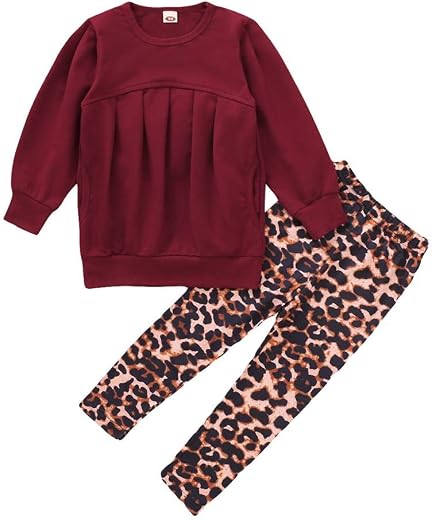 Ritatte Toddler Girls Clothes Winter Warm Long Sleeve Tops+Long Pants Set