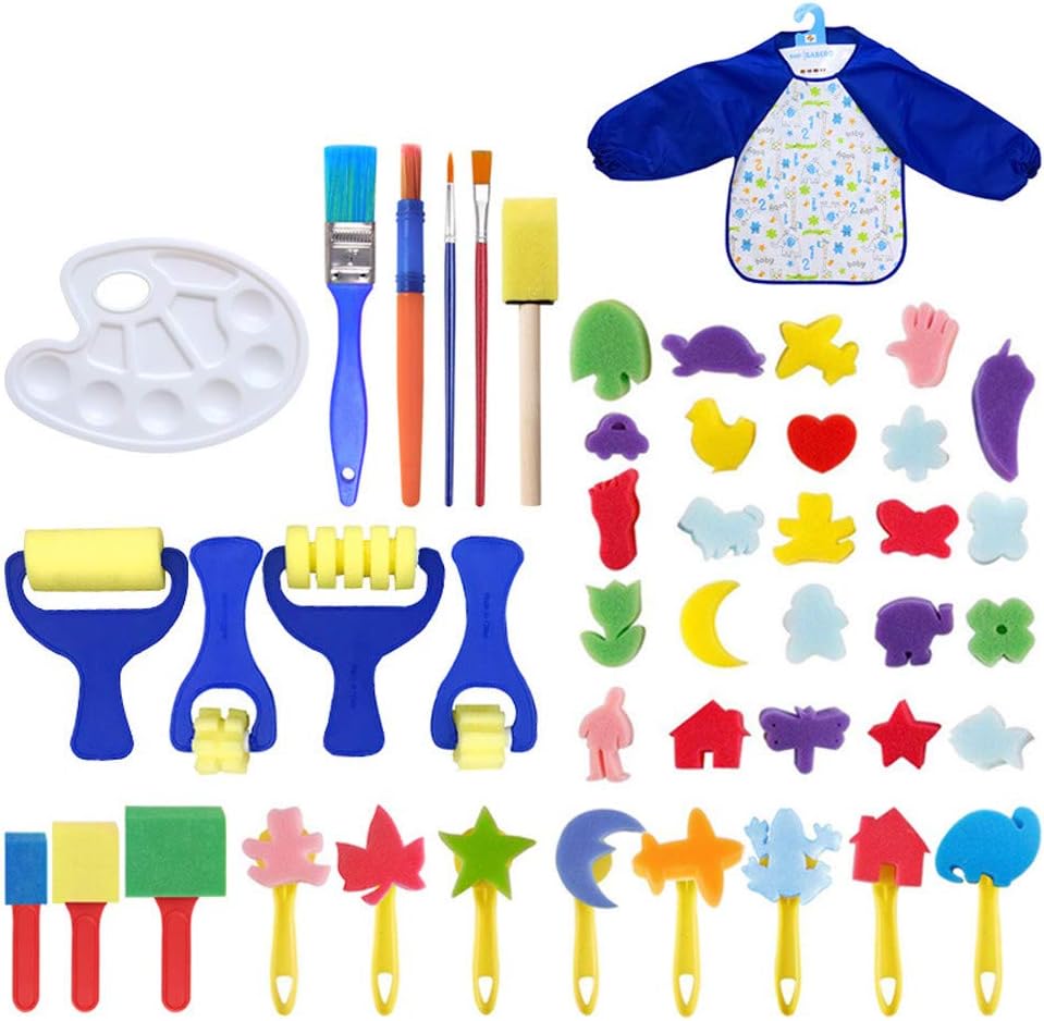 Painting Toys for Kids Kids Art & Craft 46 Pieces Sponge Painting Brushes Kids