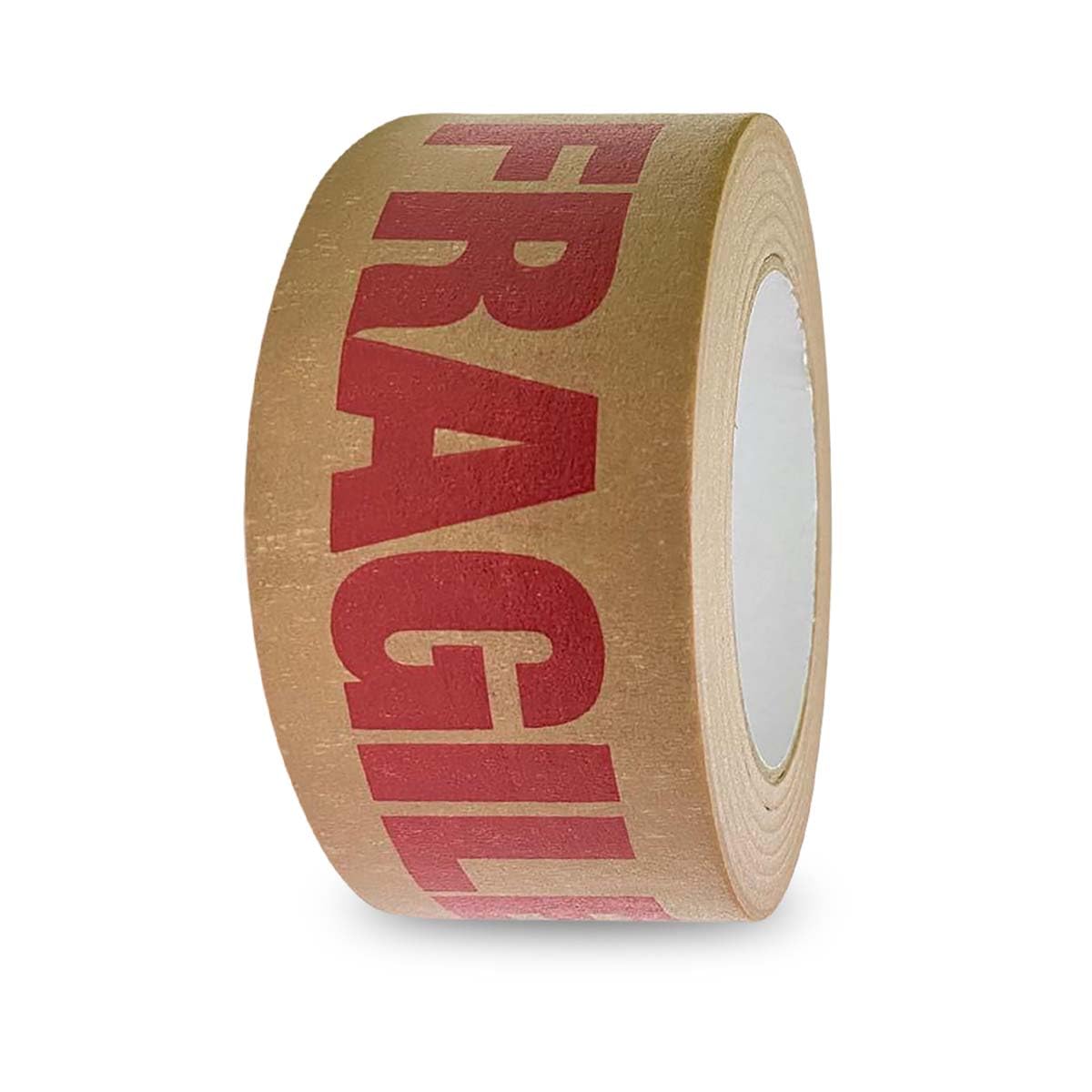G4GOODS® 1 Roll of Fragile Printed Kraft Paper Packaging Tape 50mm x 50m Brown Self Adhesive Eco-Friendly Packaging Tape Roll Ideal for Sealing Boxes Shipping Parcels & Packing Fragile Items Securely