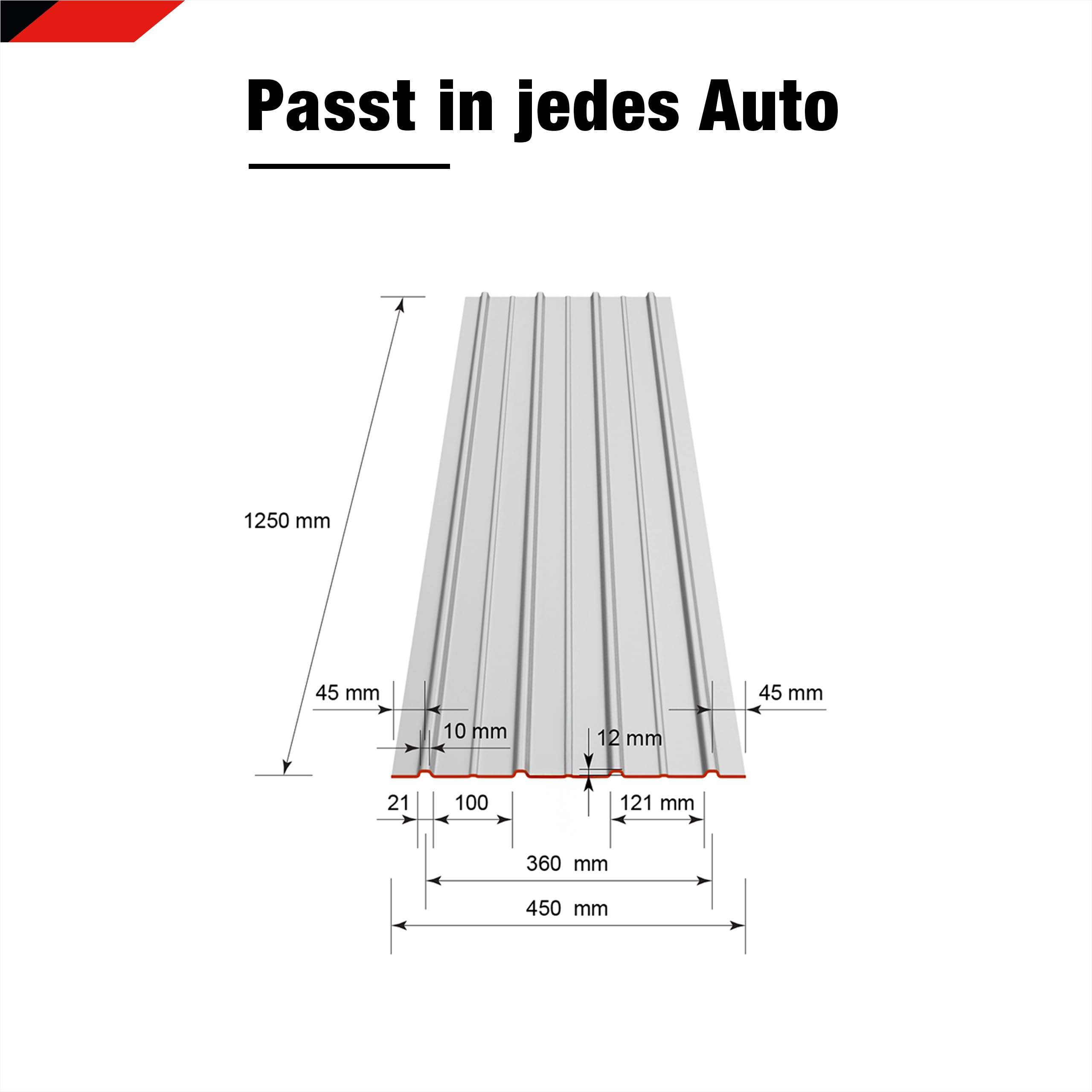 SMART Trapez-Abdeckblech Profilblech 0,3 mm 125 x 45 cm 6,75 m² Braun