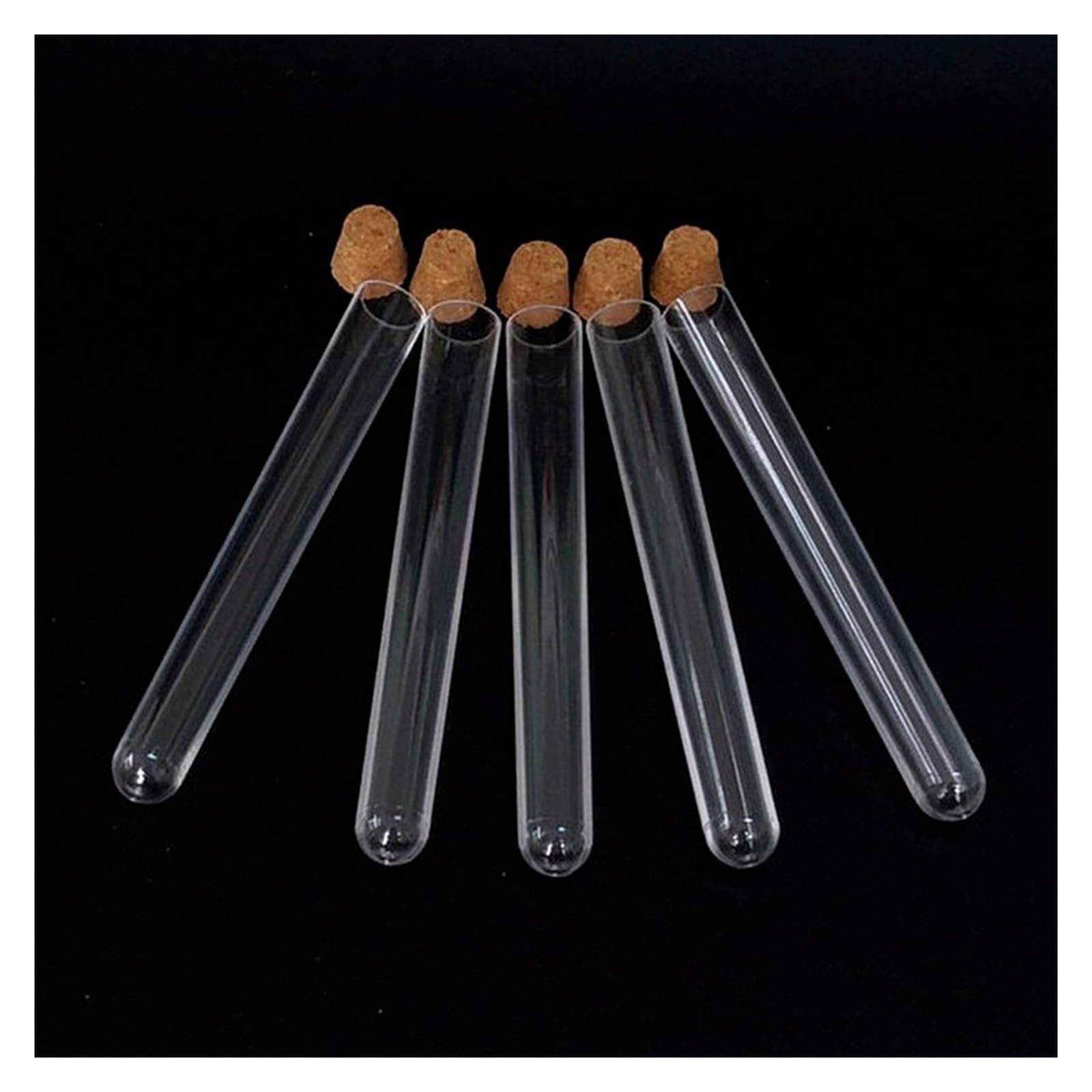 YYJzsw 100 Pcs/lot 12x100mm Laboratoire Tube À Essai En Plastique Transparent Tube À Fond Rond Flacon Avec Liège