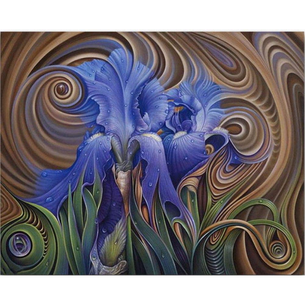 Injoyser Full Round Drill Diamond Painting Rhinestone Embroidery with Accessories and Tools Supply Arts Crafts Sewing Curvy Flowers 5 15.7x11.8in 1 Pack By INJOYS