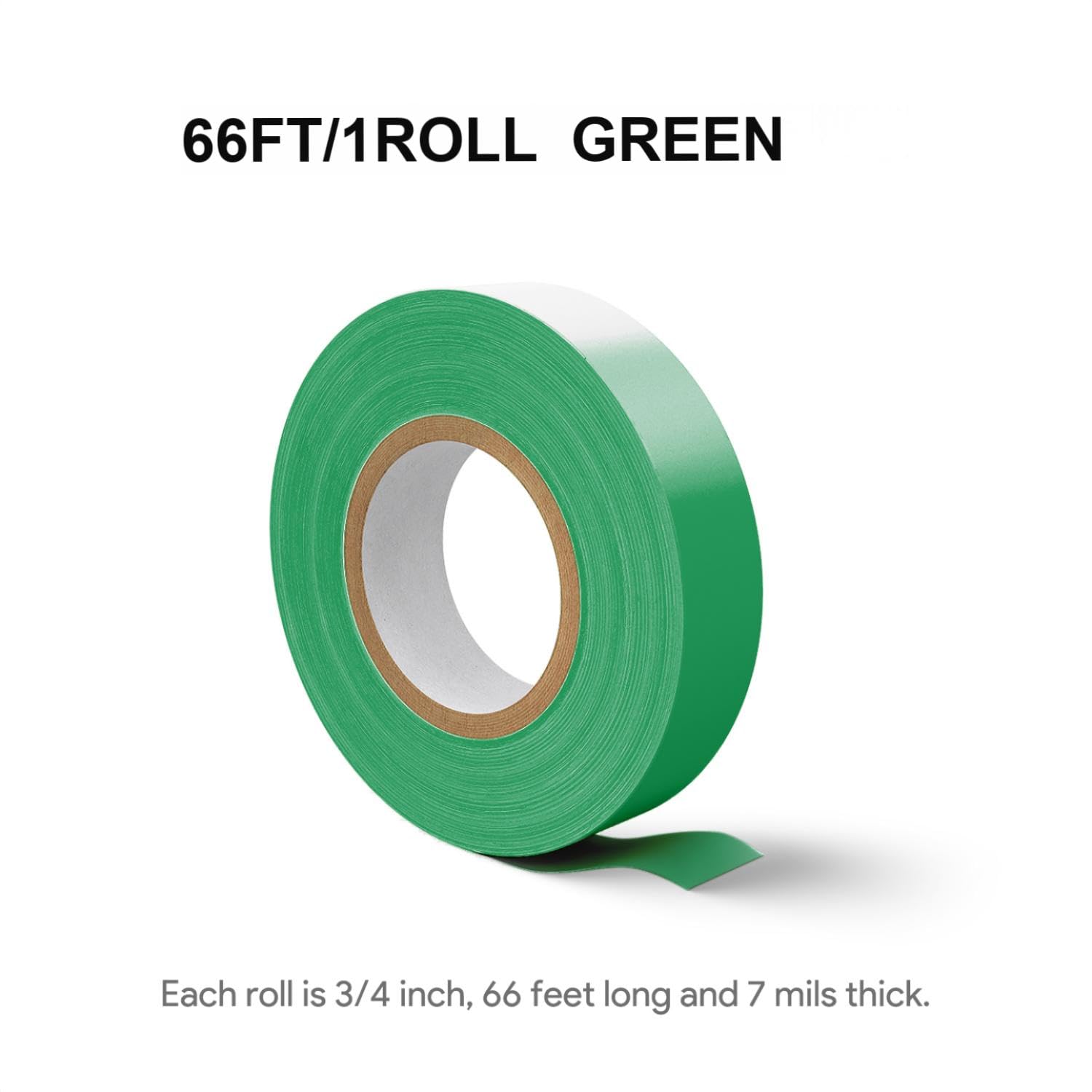 Tangting phoenix Flame Retardant Green Electrical Tape; 3/4 Inch * 66 Feet; PVC Electric Tape for Under 600V Electric, Repair, Home Outdoor Indoor Wire Insulation, 5? to 221? (1, Green)