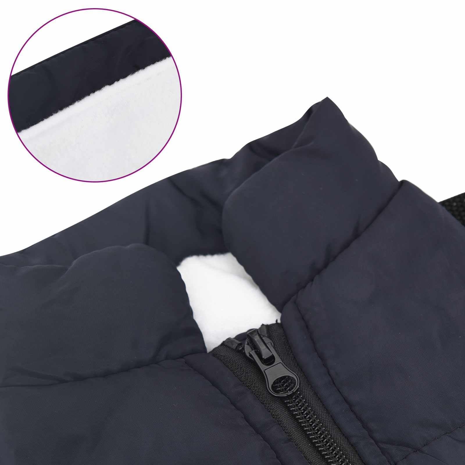 Abrigo para perro azul marino L36 con forro polar y poliéster, resistente al viento, impermeable, reflectante para pasear al aire libre, adecuado para perros de 8 a 12 kg, cálido
