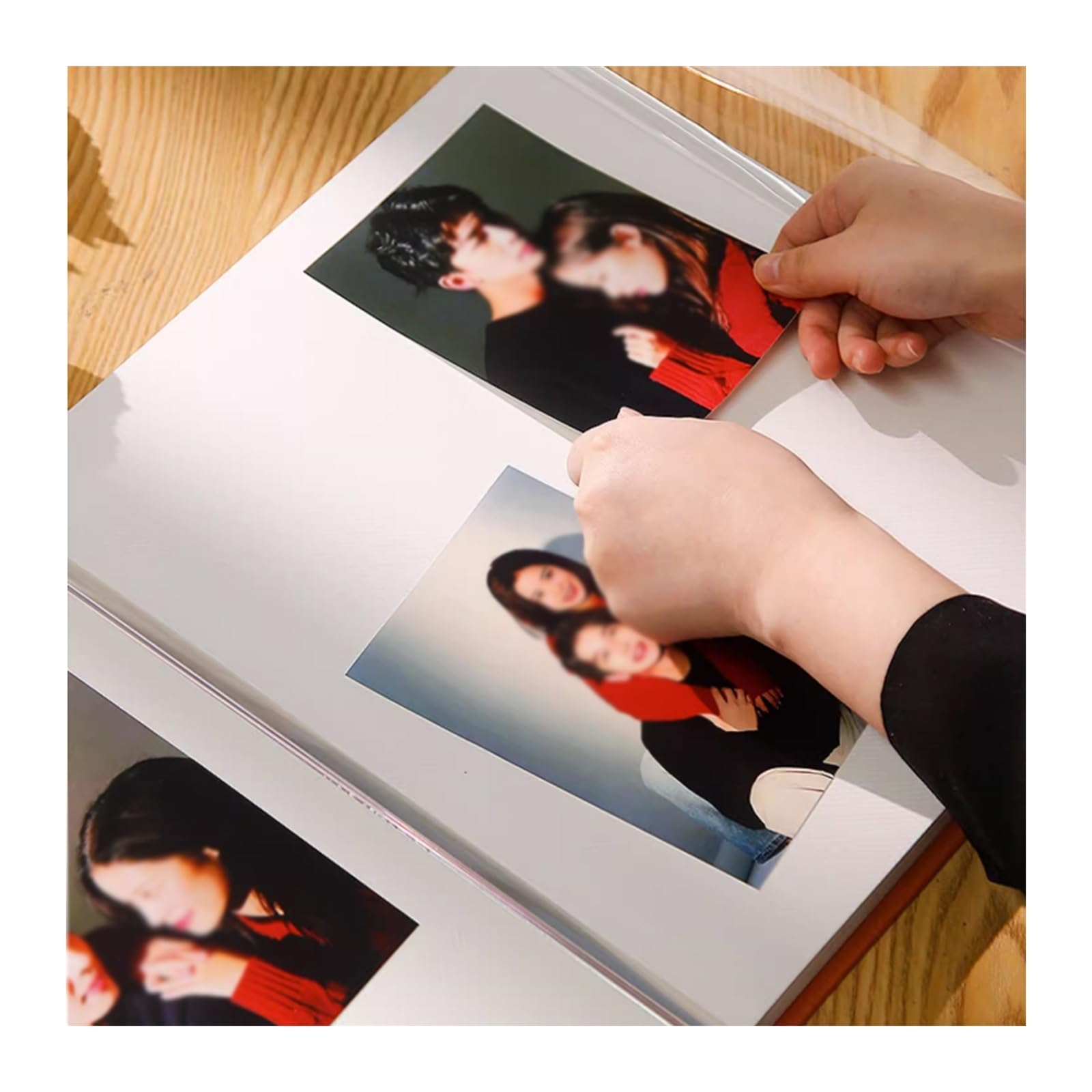 Fotoalbum Albumbuch, handgefertigt, selbstklebend, Kleisteralbum, laminiert, DIY-Fotoalbum, Familie, großes Fassungsvermögen, zufällige Kleisterfotospeicherung, Erinnerungsalbum Fotobuch ( Color : Bla