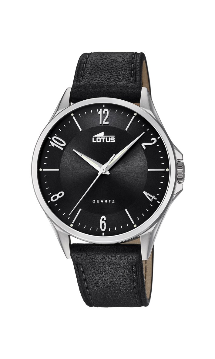 Relojes Lotus Herren Schwarz Lotus Uhr Für 18518/4 Correa Clasico Silber Edelstahl Case Leder Band