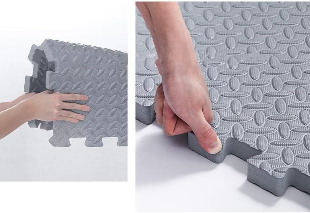 8 Tiles Interlocking Floor Mats 11.8"x11.8" EVA Foam Floor Tiles 0.47 Inch Thick Puzzle Baby Play Mat for Kids Floor & Nursery Room (White)