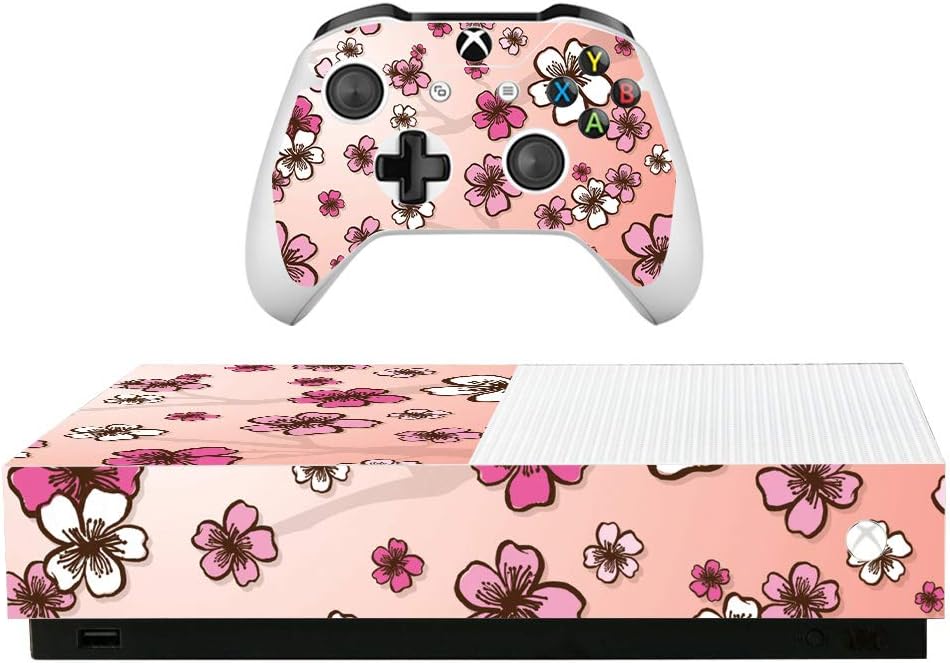 MightySkins Skin for Microsoft Xbox One S All-Digital Edition - Cherry Blossom | Protective, Durable, and Unique Vinyl Decal wrap Cover | Easy to Apply, Remove, and Change Styles | Made in The USA