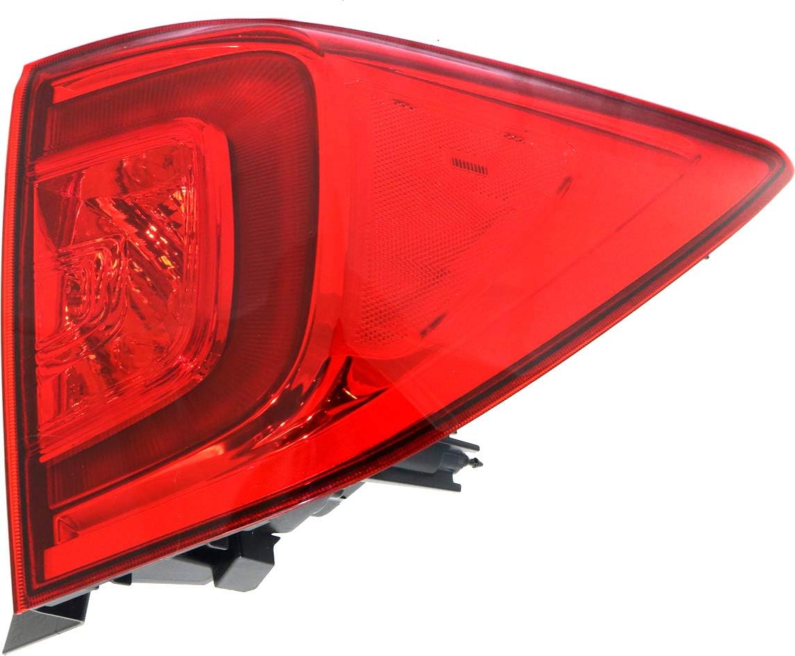 Evan Fischer Passenger Side Outer Tail Light Lamp Assembly Compatible with 2016-2018 Honda Pilot, 2022-2023 Passport, Boby Mounted With Bulb