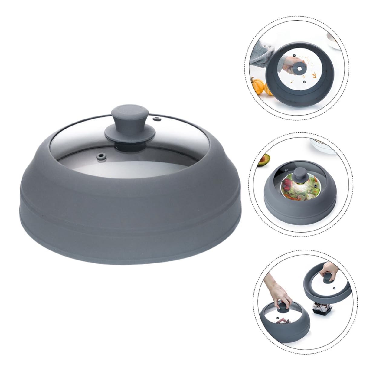 Tapa Protectora y Vidrio Resistente al Calor para Microondas de Silicona