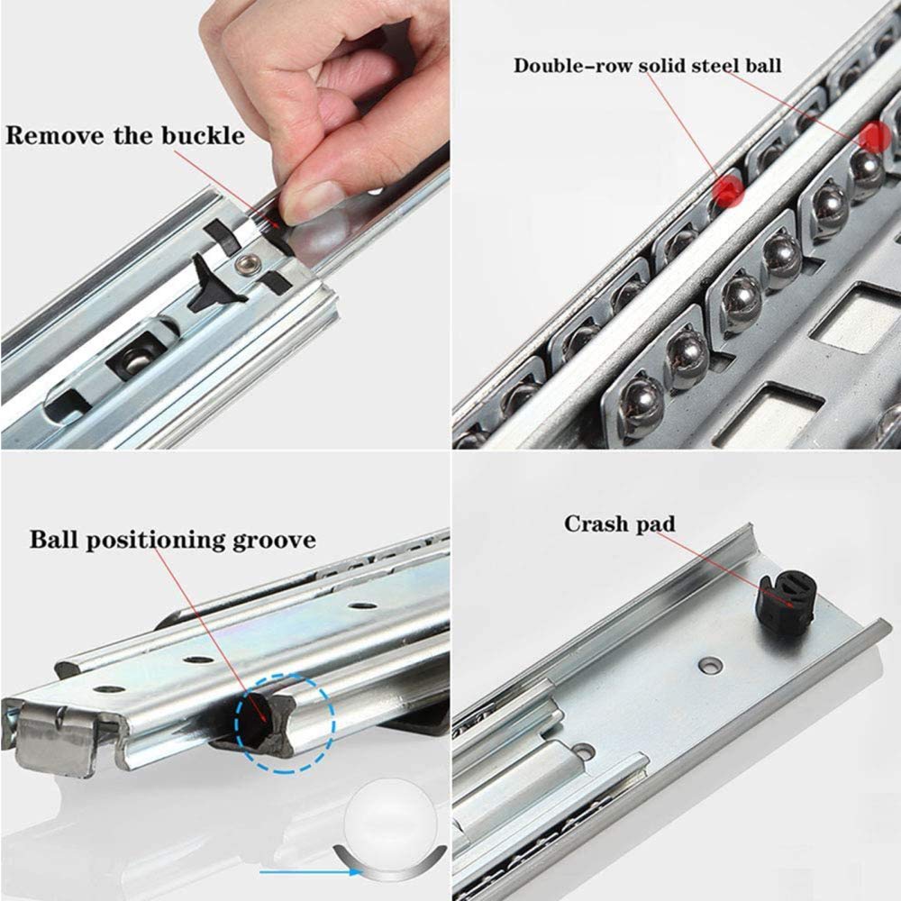UHPPOTE Glissières De Tiroir à Montage Inférieur En Plaque