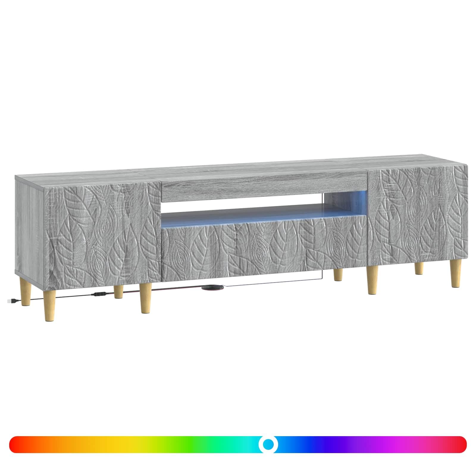 Mobile TV LED Sonoma Grigio in Legno Ingegnerizzato Salvaspazio