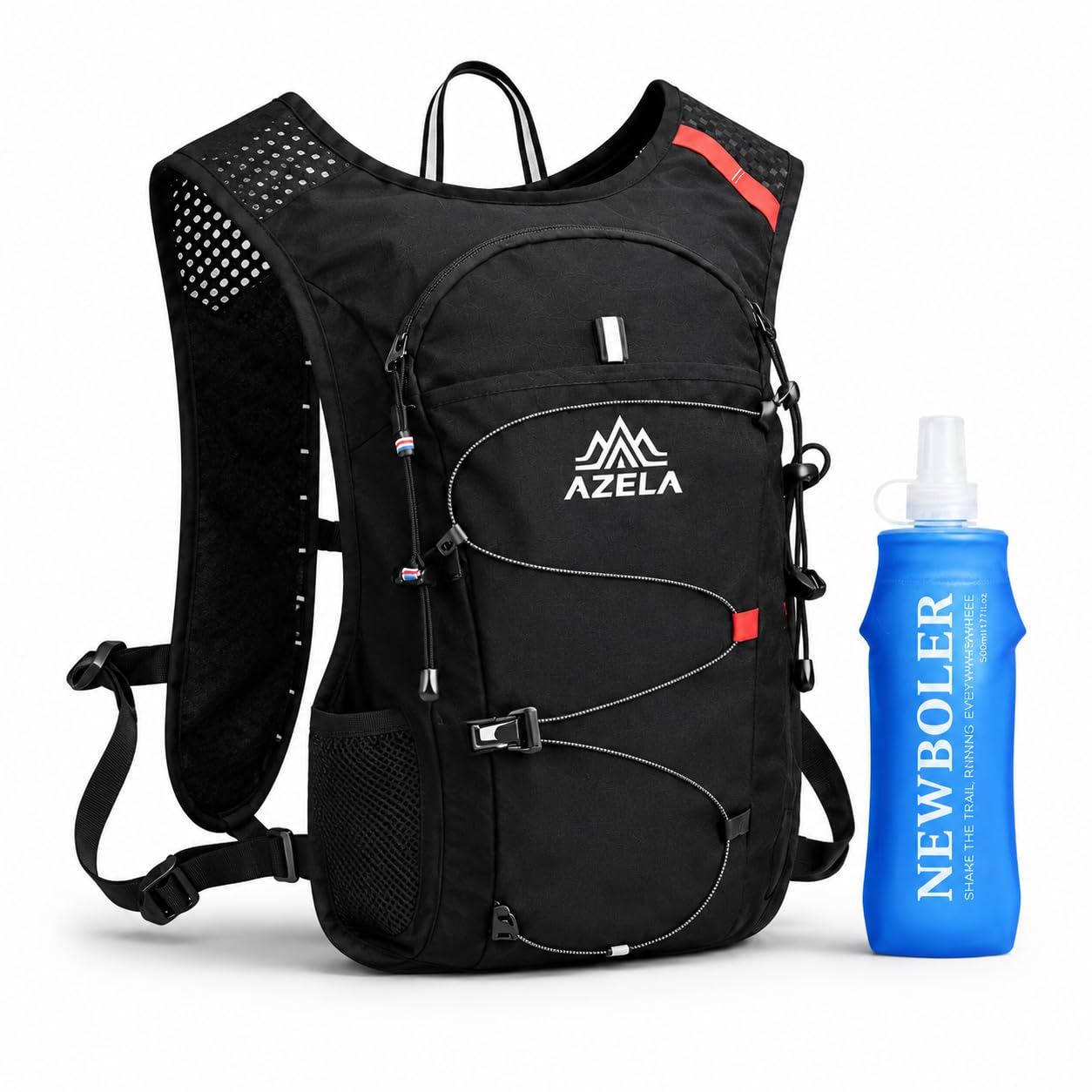 Laufweste Damen & Herren mit 500ml Trinkflasche – Ultraleichte & atmungsaktive Trinkweste mit Handyfach – Running Vest / Trinkrucksack für Joggen, Trailrunning & Marathon