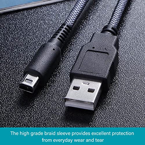 Image of 2 Pack USB Charging Cable 3DS, 2DS, New 3DS XL, DSi LL - 5ft Power Cord for Gaming Handhelds