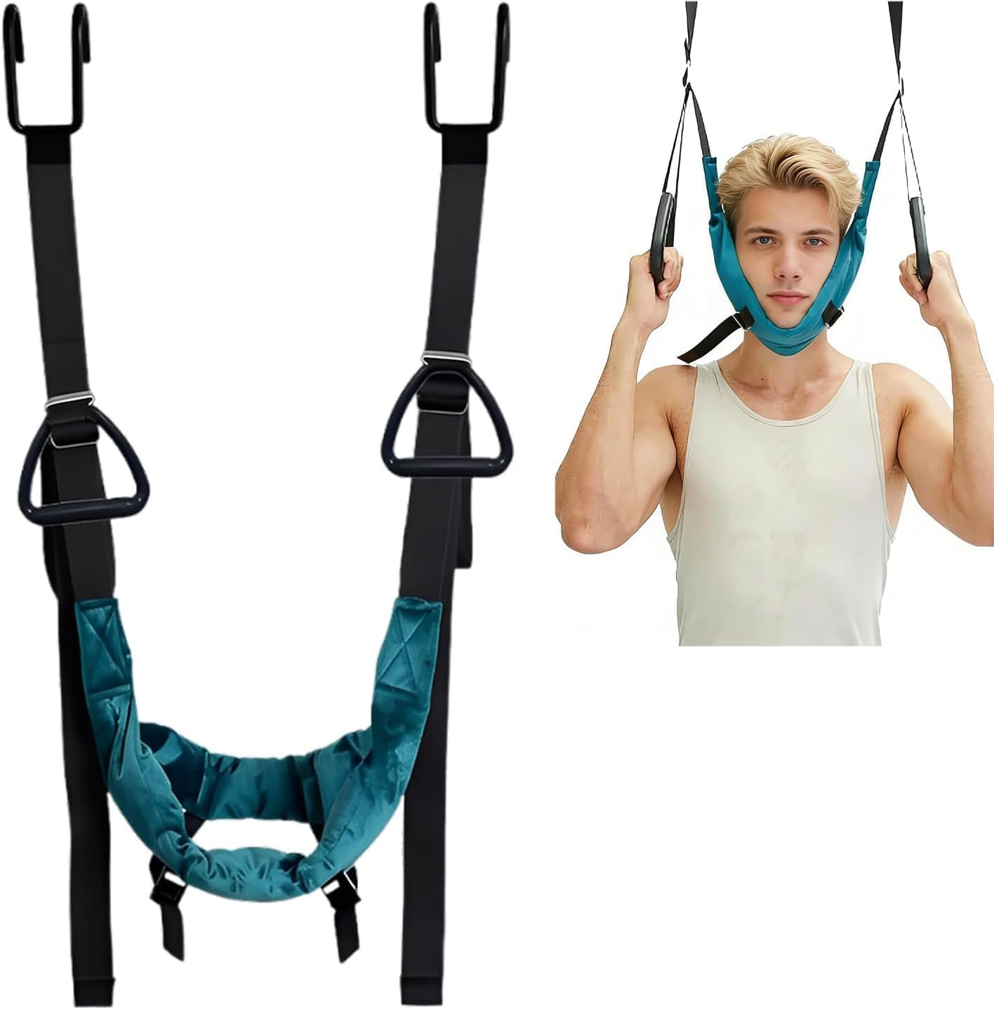 View 1 of 2026 Upgraded Neck Stretcher Cervical Traction Device for Decompression Home Physical Therapy, Portable Neck Stretcher Hammock Traction | Easy to Assemble, Home Version