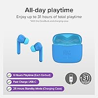 Vista 7 de myFirst Carebuds Auriculares para Niños - Auriculares Inalámbricos Bluetooth Verdaderos con Límite de Volumen de 85db, Micrófono, Estuche de Carga