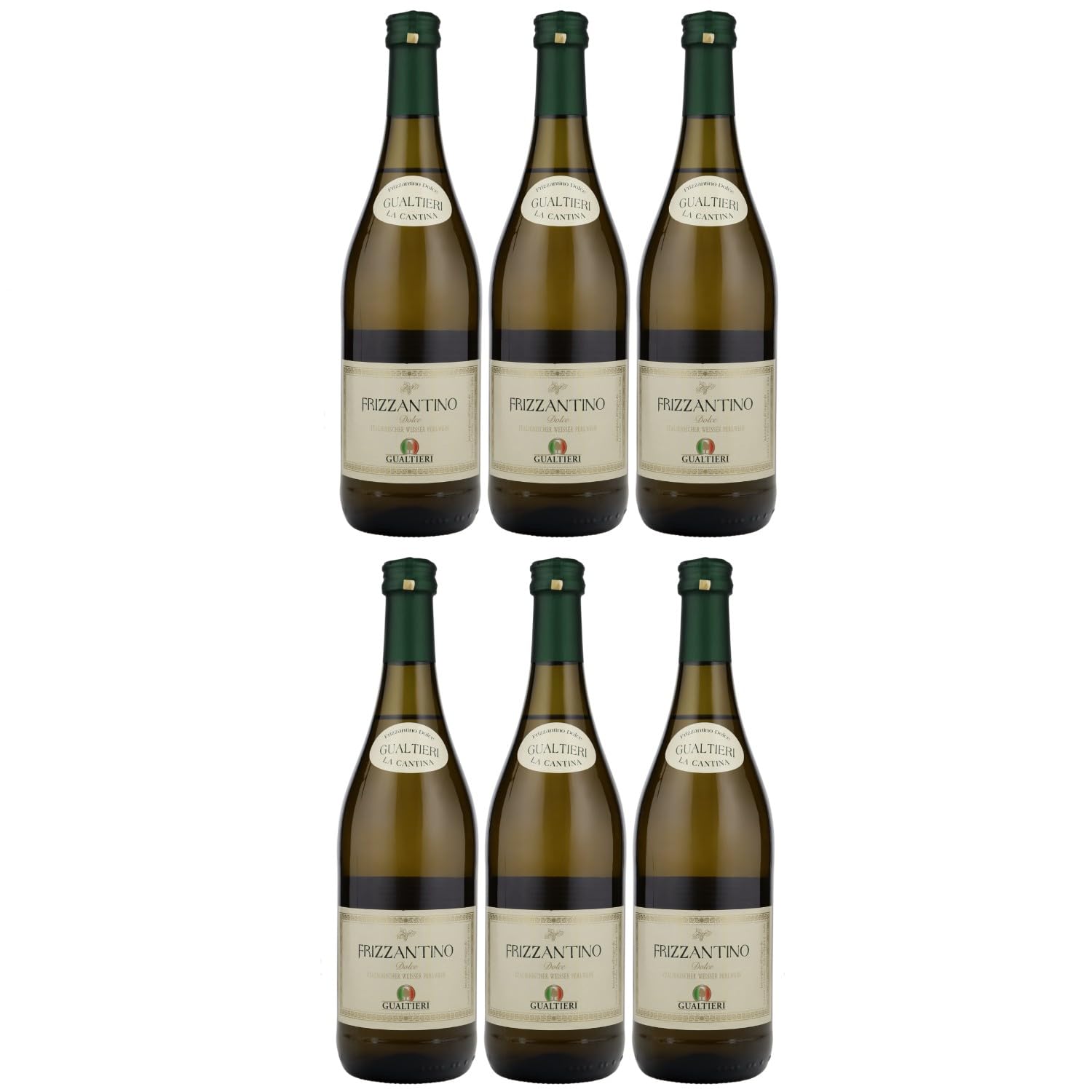 Gualtieri Frizzantino Bianco Dolce Weiss Perlwein Weisswein Italien inkl. FeinWert E-Book (6 x 0,75l)