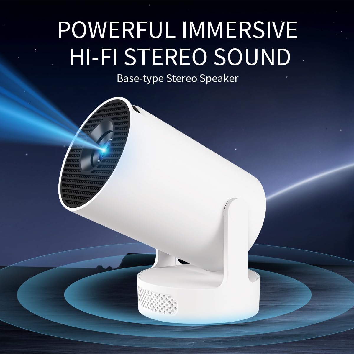 [Apps integradas & 2026 Upgraded] Proyector Portatil 4K, 1080P HD WiFi 6 BT 5.4, Compatibile con HDMI/USB/TV Stick/PS5/Laptop, Proyector para Movil Altavoz de 5W, Auto Keystone, Rotación de 180°
