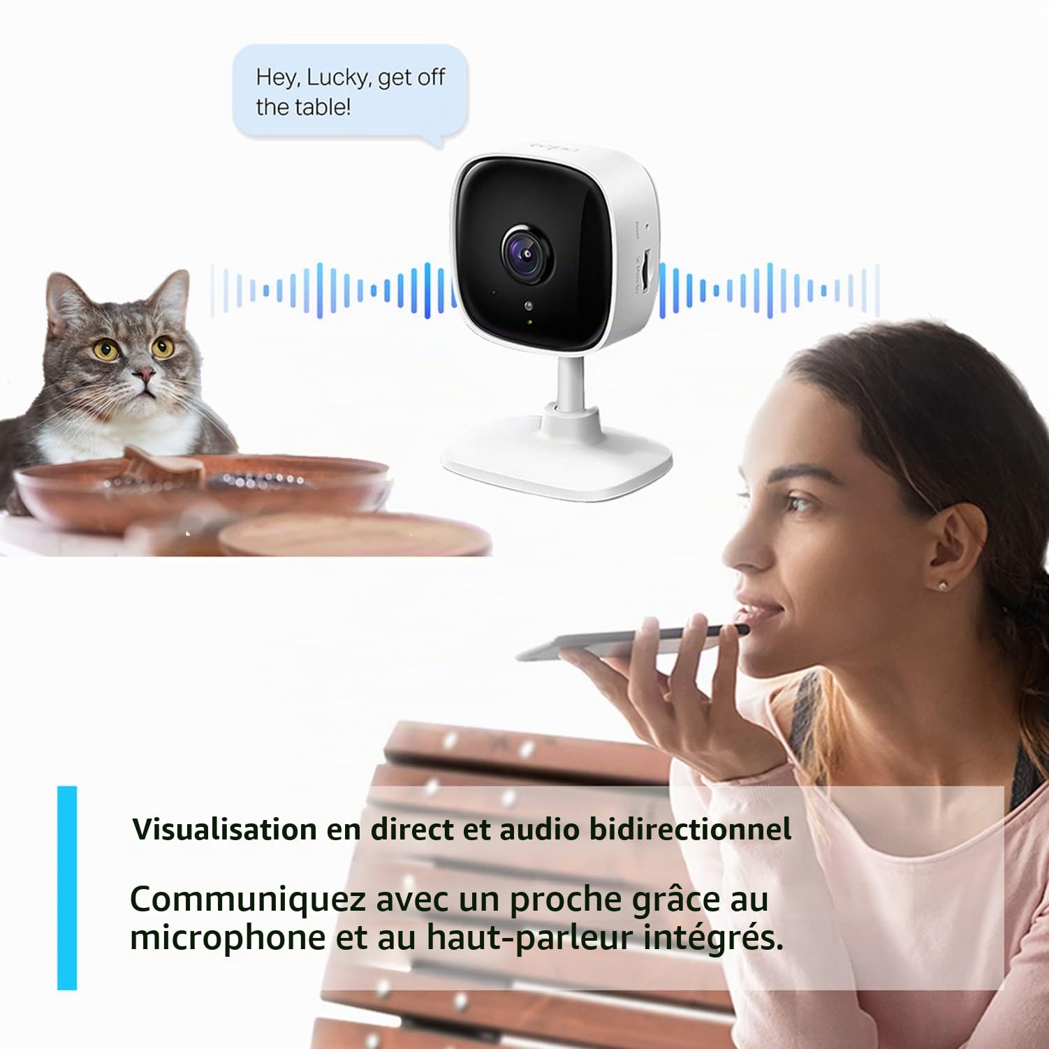 TP-Link Tapo 2K Indoor Security Camera, Baby Monitor, Dog Camera/Motion Detection, 2-Way Audio,3MP, Night Vision, Cloud &SD Card Storage, Works with Alexa & Google Home, No Hub Required (Tapo C110)