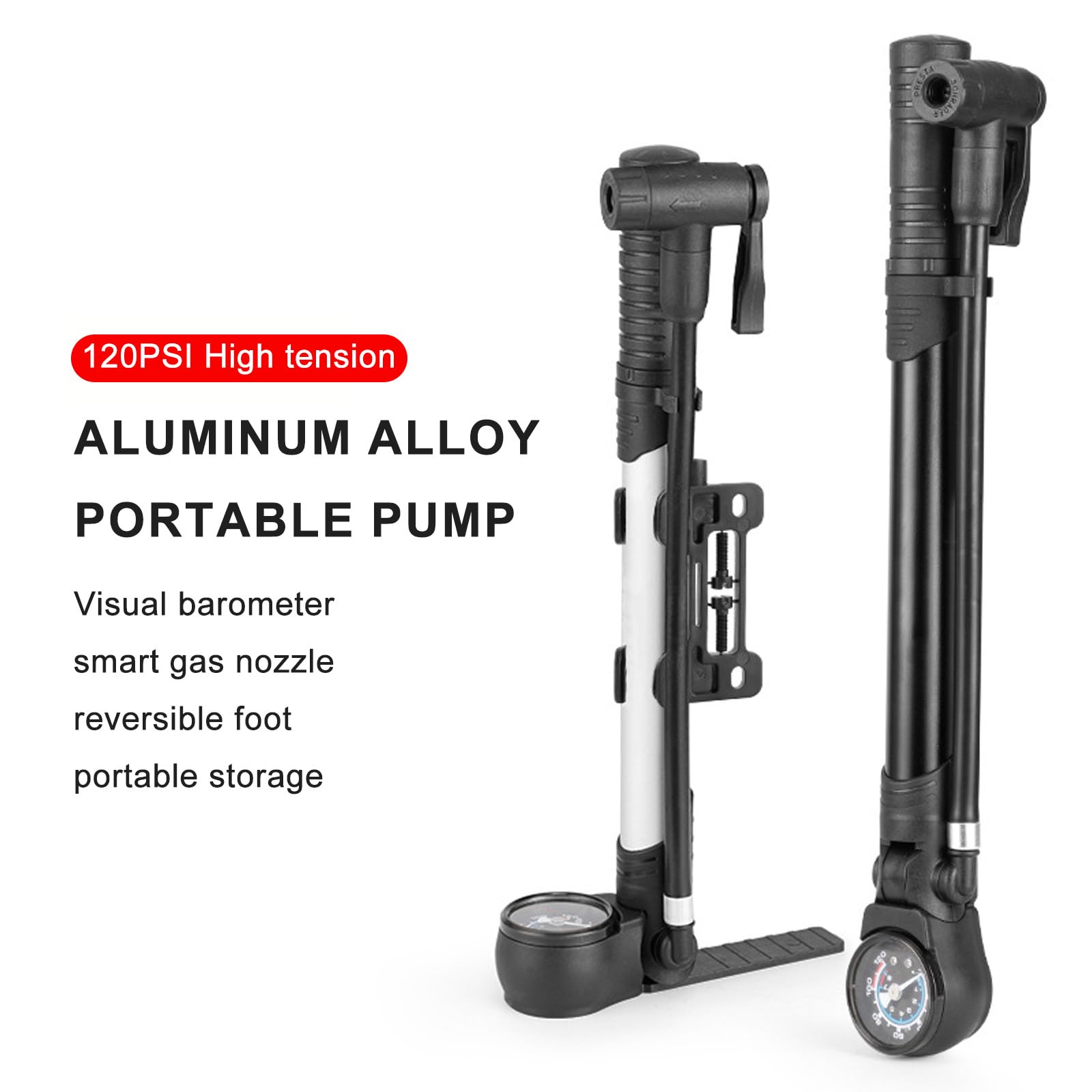 Pompe ad aria da 300 PSI con manometro ad alta pressione pompe per forcella anteriore sospensioni posteriori pompe per bici da strada e mountain bike