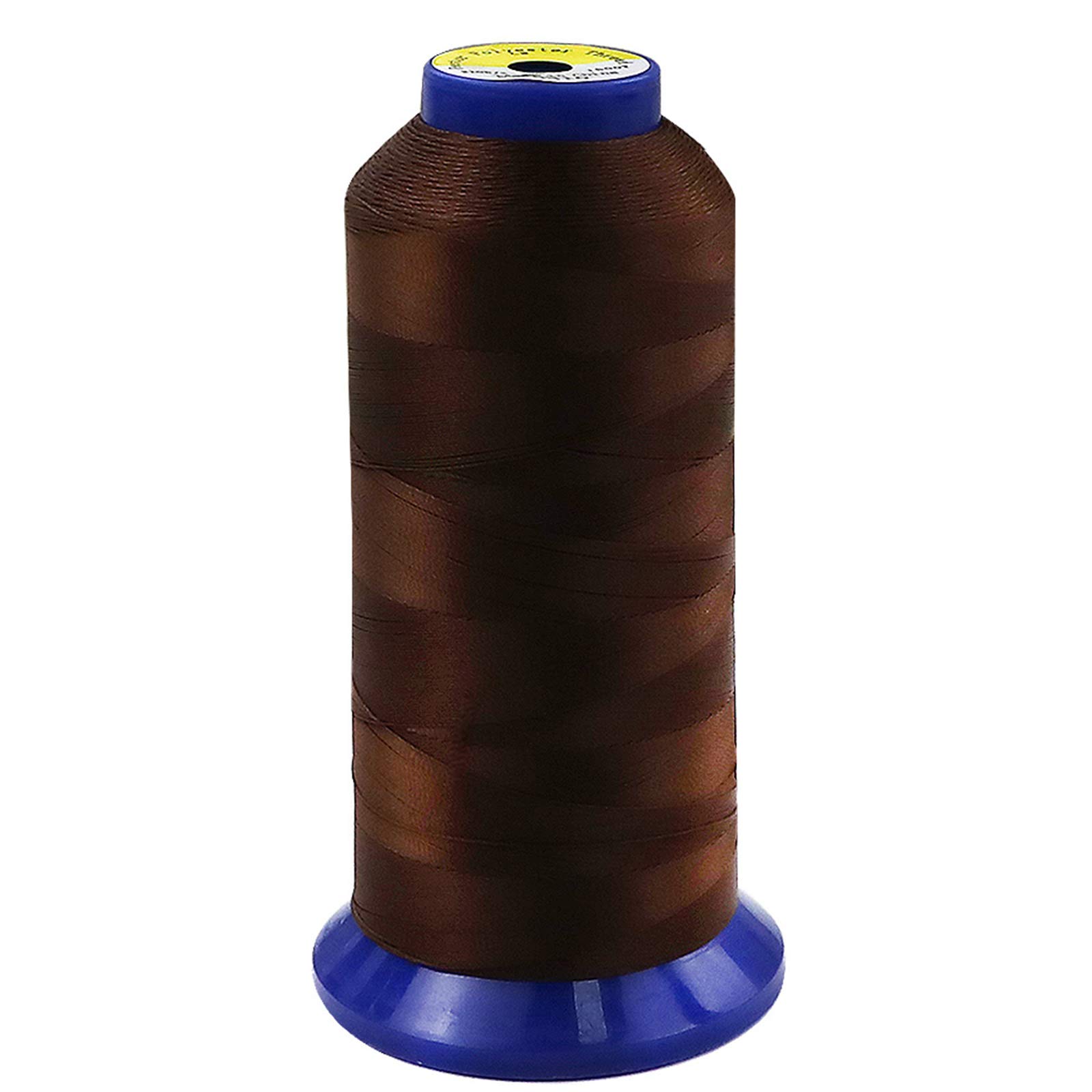 All Purpose Polyester Thread 210D/3 T70#69 Sewing Thread 1500 Yard for Fabirc, Jeans and Wig, Drapery, Purses,Leather(Coffee)