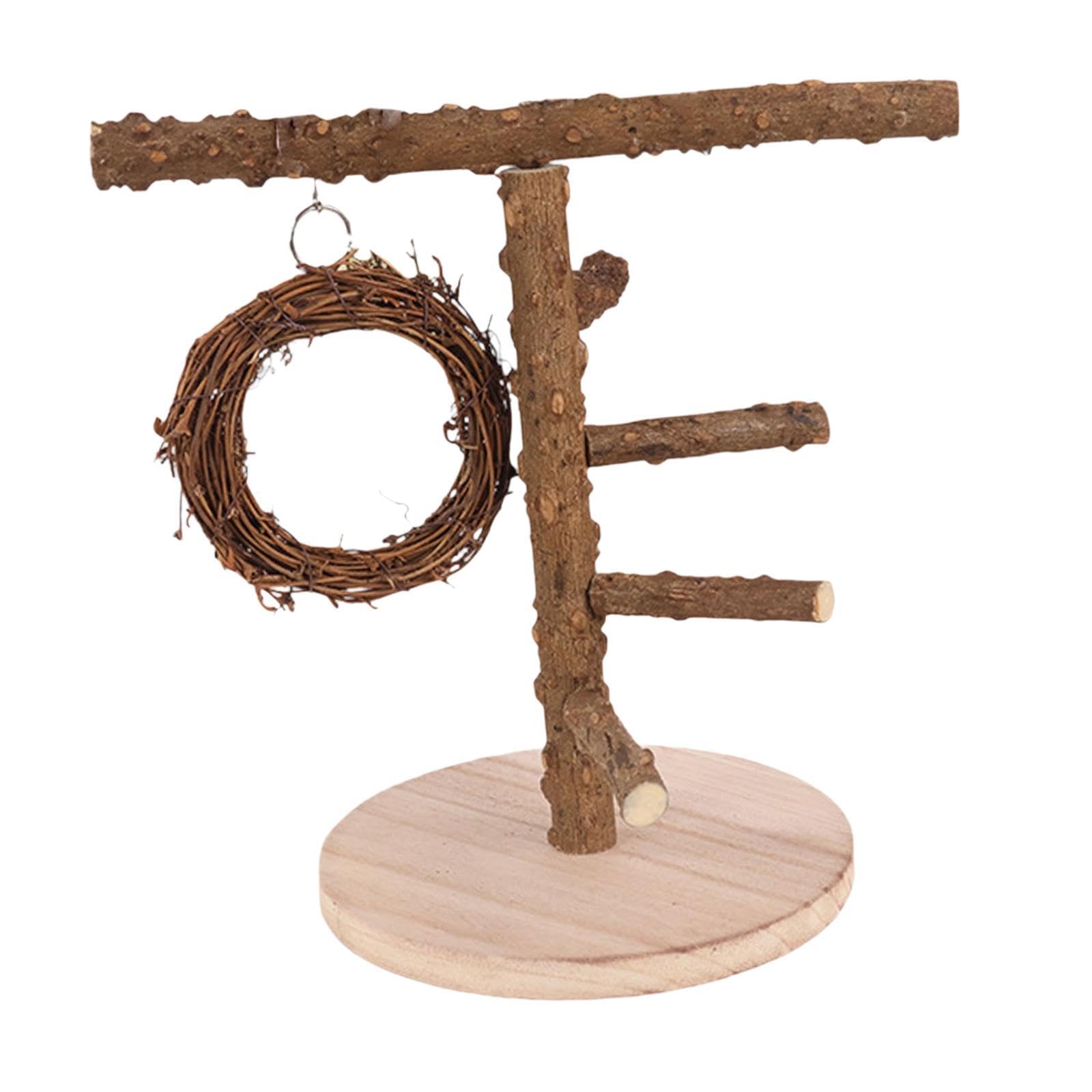 2 set di legno uccello parco giochi in legno stand giocattolo per calopsitte, piccioncini ara