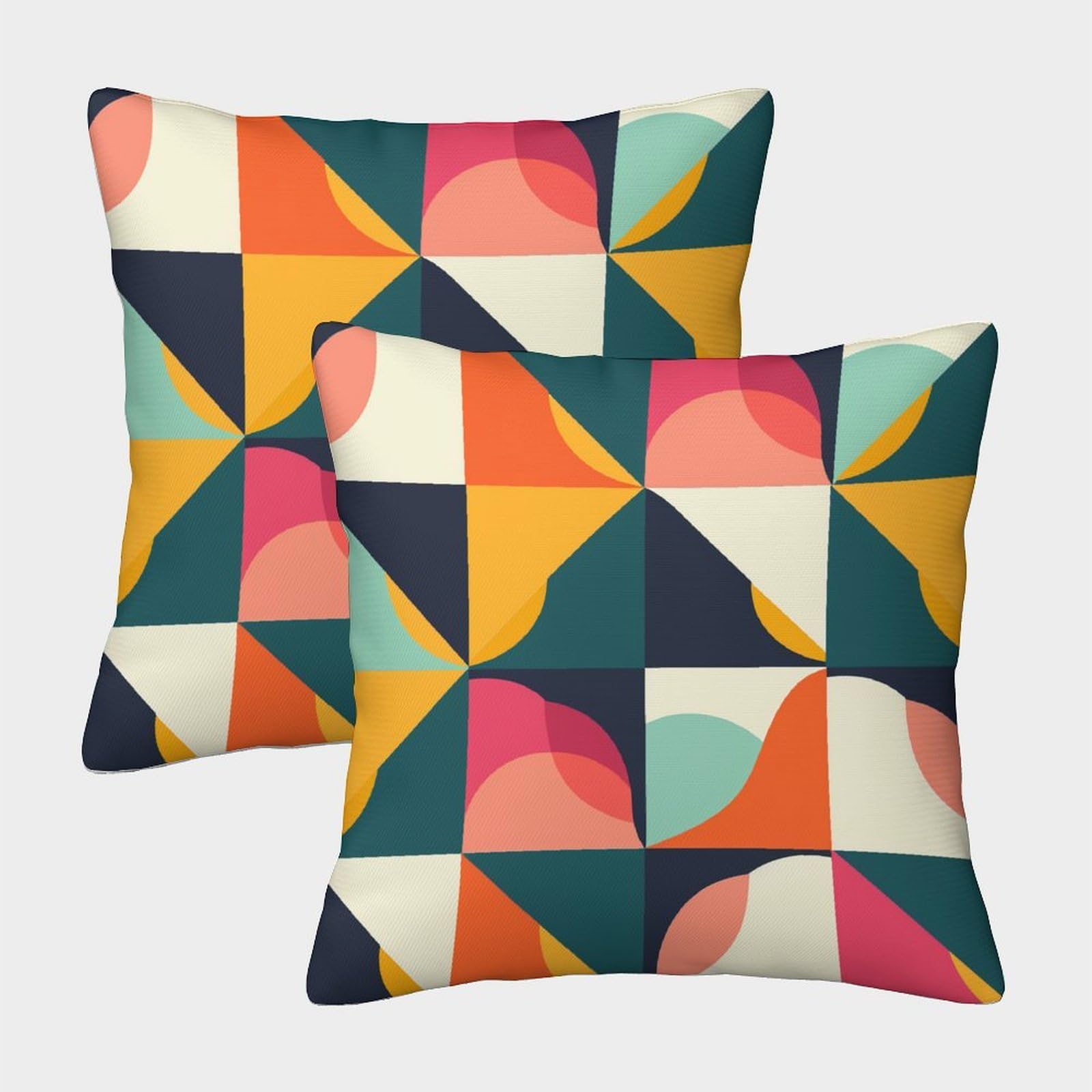 kaiyun 2 Pack Throw Pillowcase 40x40cmGeometric Patterns, Minimalism Pattern Cushion Cover Home Decoration