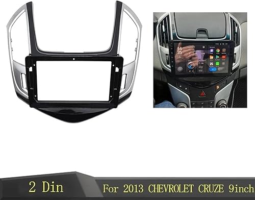 Miniatura 2 de CochOn 2 DIN Radio de coche Fascia compatible con Chevrolet Cruze 2013 9 pulgadas panel estéreo Dash instalación kit marco cara bisel radio kit