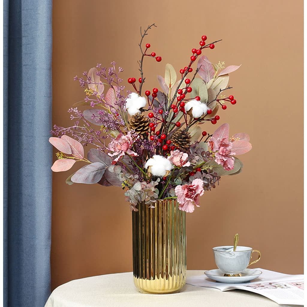 MYUYEE Artificial Flowers Rose Living Room Decoration Table Wedding Exhibition Hall Dried Flower Decoration Decoration Bouquet (C)