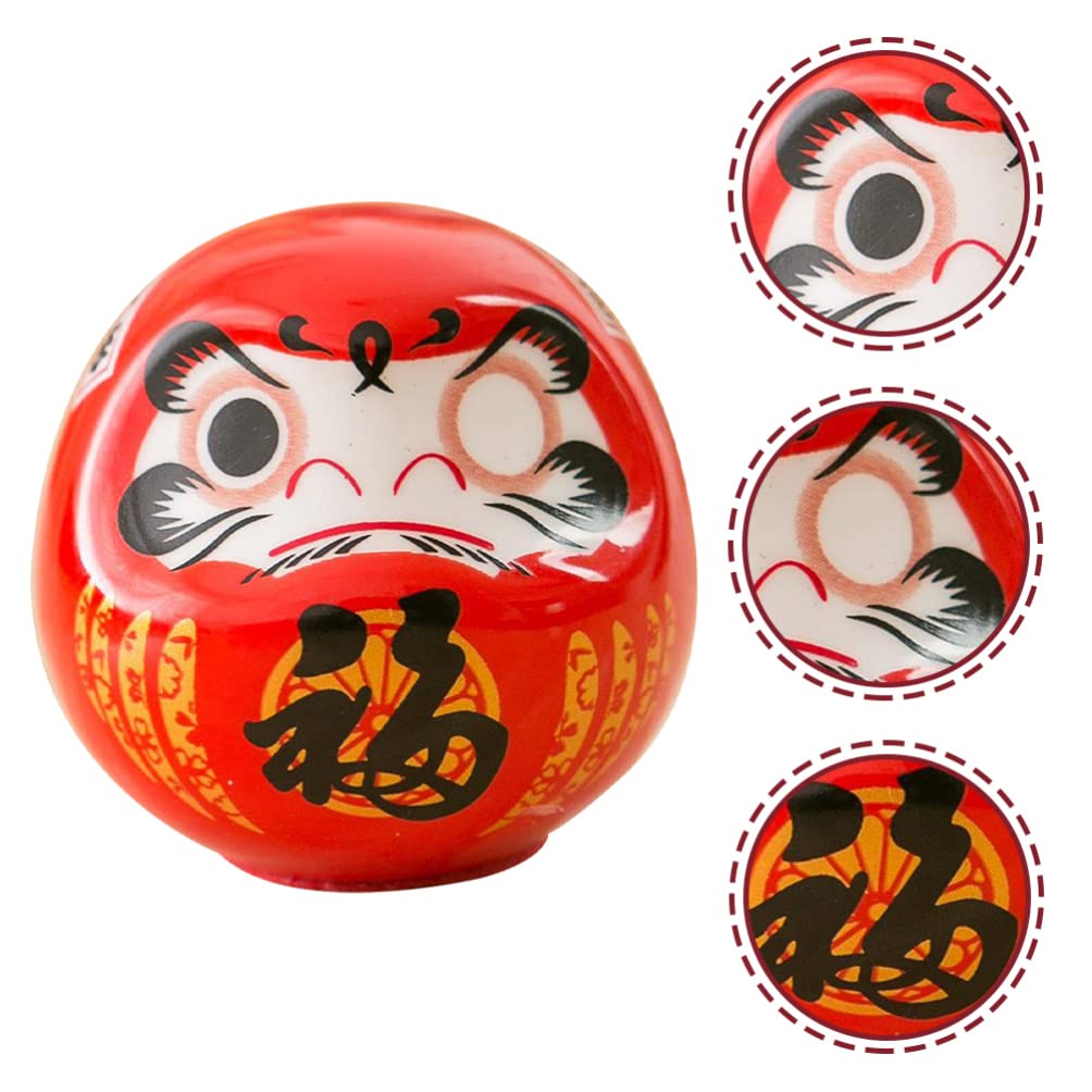 Mini Daruma Duo – Good Luck Charm NUOBESTY Mini Daruma Japanese Ochoko Daruma Ceramic Lucky Dolls
