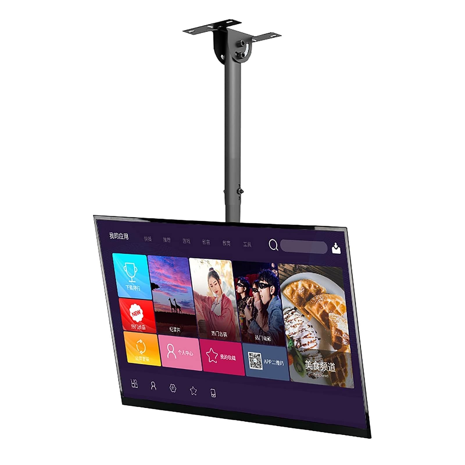 Support de plafond TV orientable pour moniteur 24 28 32 pouces VESA