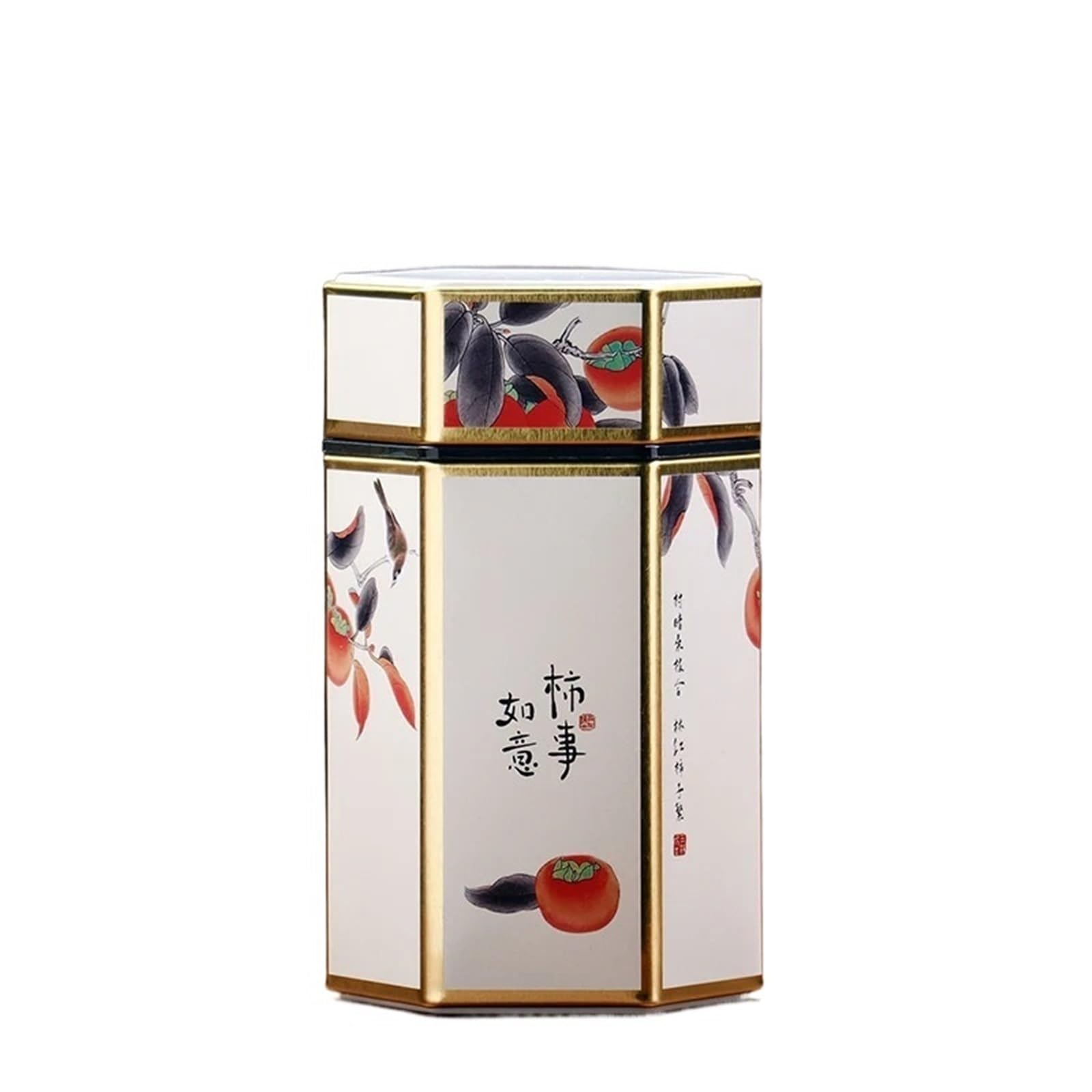 Caja de Te Tetera Hexagonal creativa, lata de, tanque almacenamiento té hojalata, caja portátil sellada, vacía, accesorios juego(StyleC,L)