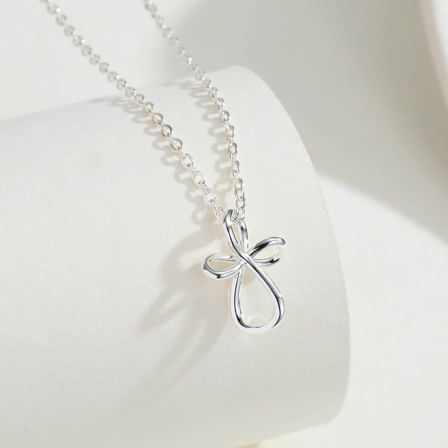 Cross Necklace for Women 14K Gold Plated, Dainty Cute Jesus Pendant Necklace with Adjustable Chain, Non Tarnish Hypoallergenic Gift for Women, First Communion Confirmation Gift - Image 6