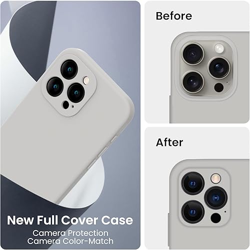 Miniatura 3 de FireNova Funda diseñada para iPhone 15 Pro, funda de silicona mejorada protección de cámara con 2 protectores de pantalla, forro interior de