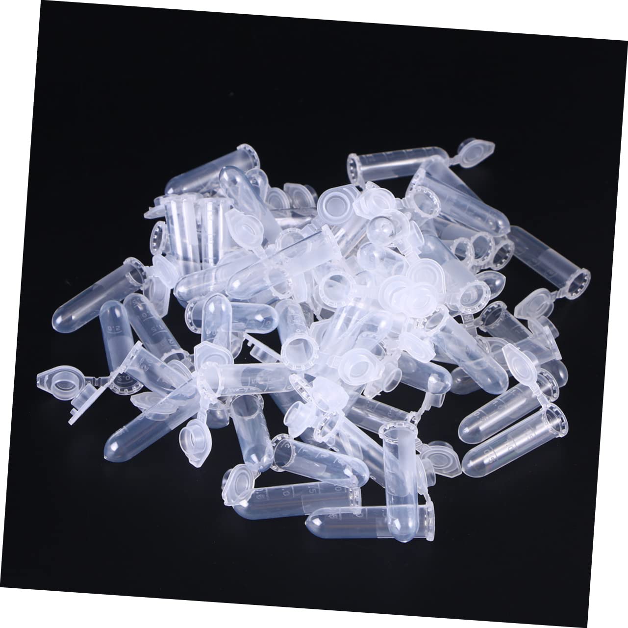 Gatuida Tubo de Centrífuga de 2ml con Escala, Base Redonda y Tapa Flexible, Plástico Blanco, 1000 Piezas, para Muestras y Uso Artesanal
