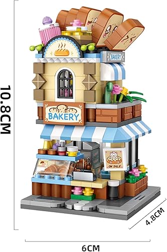 Miniatura 5 de Mini City Shop Street View - Juego de modelos de bloques de construcción, simulación creativa, colección de arquitectura, construcción de